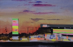 painting of a gas station in Chattanooga