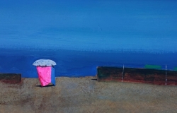 painting of a public beach in Versilia